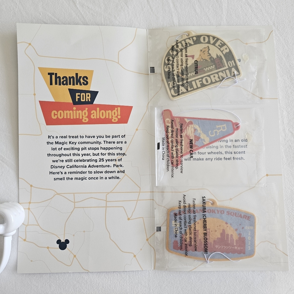 Disneyland Magic Key Road Trip 2026 Event Booklet & 3 Air Fresheners